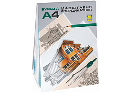 Бумага масштабно-координатная А4 Лилия Холдинг ПЛ-9418 голубая, в планшете