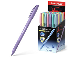 Ручка Erich Krause 58111 U-109 Stick&Grip Pastel 1.0, Ultra Glide Technology, цвет чернил синий