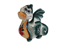 Сувенир Гжель Дракон Гога цветной большой