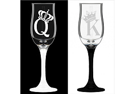 Набор бокалов для шампанского 2шт 1225-Н9Г Король и Королева