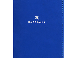 Обложка на паспорт OfficeSpace 311109 "Journey", кожзам, синий, тиснение фольгой
