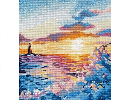 Вышивка крестиком 26*20см 1182 Закат на море