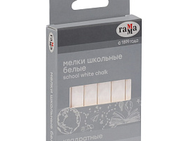 Набор мелков шк. 6шт. Гамма 140120202 белые, мягкие, квадратные, картон. упак., европодвес