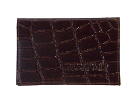 Обложка на паспорт OfficeSpace KPs_2282/181353 кожа тип 2 темно-коричневый, "Croc"