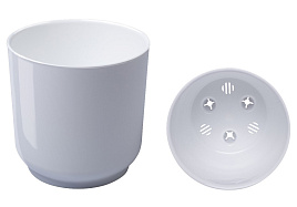 Кашпо цветочное 1,5л Дельта 063470/5145 белое с вкладкой