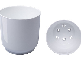 Кашпо цветочное 1,5л Дельта 063470/5145 белое с вкладкой