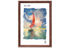 Фоторамка 21*30 дерево Красное дерево 1702 без стекла