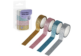 Скотч декоративный MESHU MS_52073 "Glitter", 4шт