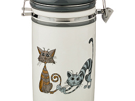 Банка для сыпучих керамика 1000мл Озорные коты 188-196