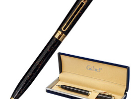 Ручка Galant подар. 143501 "TINTA MARBLE", корпус коричневый, золотистые детали, узел 0,7 мм, синяя