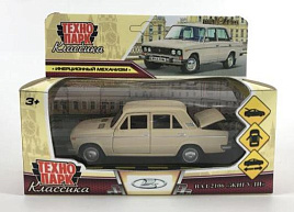 Машина металлическая 2106-12-BG ВАЗ-2106 ЖИГУЛИ длина 12 см, двери, багаж, инерц,бежевый, кор.