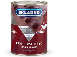 Эмаль-грунт 3в1 зеленая 0,8кг по ржавчине Skladno 9650