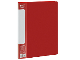 Папка 2 кольца СТАММ ММ-30591 "Стандарт" А4, 25мм, 700мкм, пластик, красная