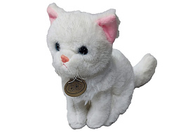 Мягкая игрушка Кошечка с медальклй сидячая 25см 605В