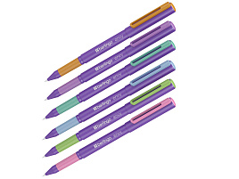 Ручка Berlingo 07990 "Envy" синяя, 0,7мм, игольчатый стержень, грип, корпус ассорти