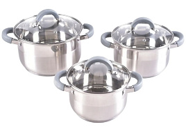 Набор кастрюль нержавейка 3пр(2+2,8+5л) Millet M-502/3417