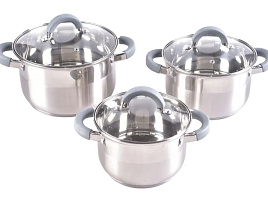 Набор кастрюль нержавейка 3пр(2+2,8+5л) Millet M-502/3417