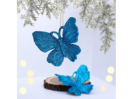 Подвеска пластик Волшебная бабочка голубой 2шт 11см 916-2016