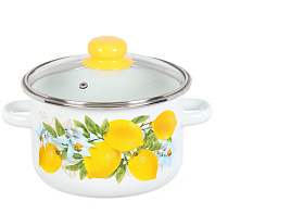 Кастрюля эмаль 3л 1MD181S/4810 Лимоны индукция