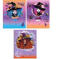 Тетрадь 12л. линия  Т5ск12_бл 11703 "Уроки магии", 70г/м2, блестки