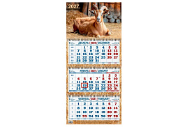 Календарь квартальный 2027г. 4527011 Год Козы. Вид 2, 310*680мм