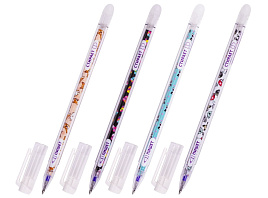 Ручка Пиши-Cтирай ЮНЛАНДИЯ 143660 гелевая "Щенята", СИНЯЯ, корпус ассорти, узел 0,5 мм, линия письма 0,35 мм