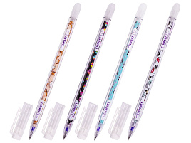 Ручка Пиши-Cтирай ЮНЛАНДИЯ 143660 гелевая "Щенята", СИНЯЯ, корпус ассорти, узел 0,5 мм, линия письма 0,35 мм