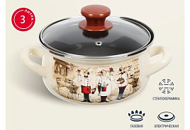 Кастрюля эмаль 3л 61904-122/4.02/2544 Сомелье слоновая кость Керчь