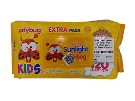 Влажные салфетки Детские 120шт Sunlight Eco с кр.Божья Коровка