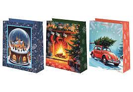 НГ Упаковочная сумочка 26*32 Новый год микс ч55040