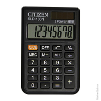 Калькулятор Citizen карманный SLD100N 8 разрядов, 90х60 мм, двойное питание