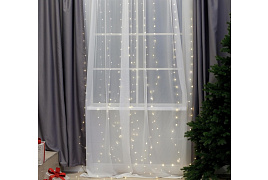 Электрогирлянда штора 300л проволока роса белая 3*2м