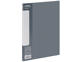 Папка 10 вкл. СТАММ ММ-30607 "Стандарт" А4, 9мм, 600мкм, пластик, серая