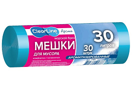 Мешок для мусора Clear Line 30л.30шт.аромат Морской бриз