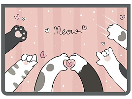 Папка для тетрадей А4 ПМ-А4-29 КОШАЧЬИ ЛАПКИ молния сверху