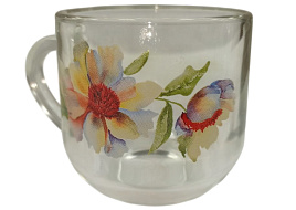 Кружка стекло 300мл 18с2022 Аква цветы микс