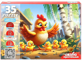 Пазл 35эл. Курочка и цыплятки П35-3565