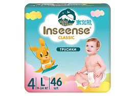 Подгузники Inseense Classic №4 р-р L 9-14кг 46шт трусики голубые
