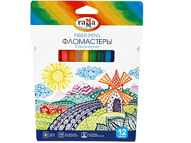 Фломастеры 12цв. Гамма 130822_12 "Классические", смываемые, карт.упак. европодвес