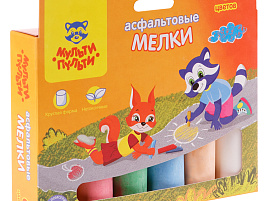 Набор мелков асфальт. 6шт. цветной Мульти-Пульти АМ_31721 круглые картонная коробка, европод.