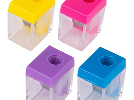 Точилка ArtSpace SH_660 пластиковая 1 отверстие, контейнер, ассорти