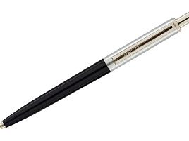 Ручка Luxor 1126/box "Star" синяя, 0,7мм, корпус синий/хром, кнопочный механизм, футляр