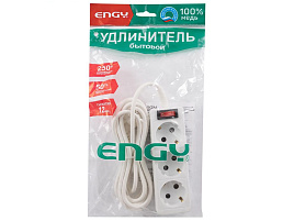 Сетевой фильтр 3м*3р Engy  белый 220820/186731