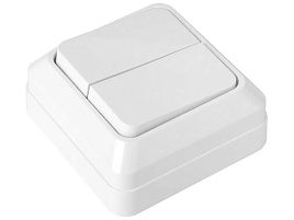 Выключатель 2 кл. ОП Альфа 477002 белый