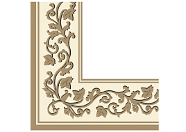 Салфетки 20л.3-х сл.Bouguet 33*33 Золотые узоры бежевый