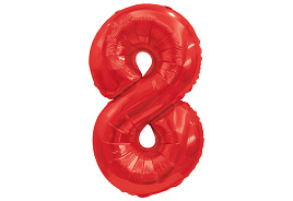 Шар надувной Цифра 8 красный 32/81см 359-750