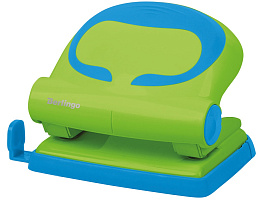 Дырокол Berlingo DDp_20002 "Fuze" 20л., пластиковый, зеленый, с линейкой