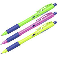 Ручка Erich Krause 43347 автоматическая "Ultra Glide Technology Joy Neon" синяя, 0,7мм, грип