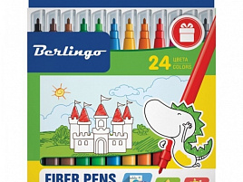 Фломастеры 24цв. Berlingo WP00224 "Замки" картон. уп., европодвес