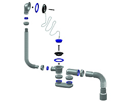 Сифон для ванны 40*40/50 Unicorn переливом S32P